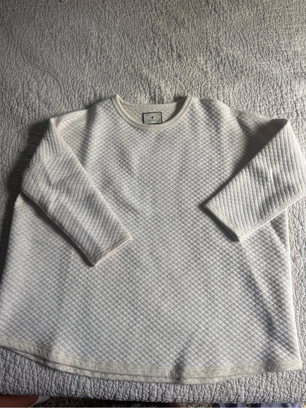 Tuckernuck Quilted Crewneck Sweater - Cream